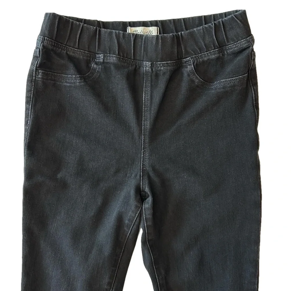 Madewell Pull-On Mid-High Rise Elastic Waist Black Stretch Skinny Jeans Ankle 27 - Picture 5 of 8